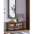 thumbnail image 5 of Vlush Shoe Rack Bench,3 Tier Wooden Storage Bench, Shoe Organizer or Entryway Bench, Good Load Bearing, Ideal for Entryway Hallway Living Room and Corridor Dark Brown 23.6", 5 of 7