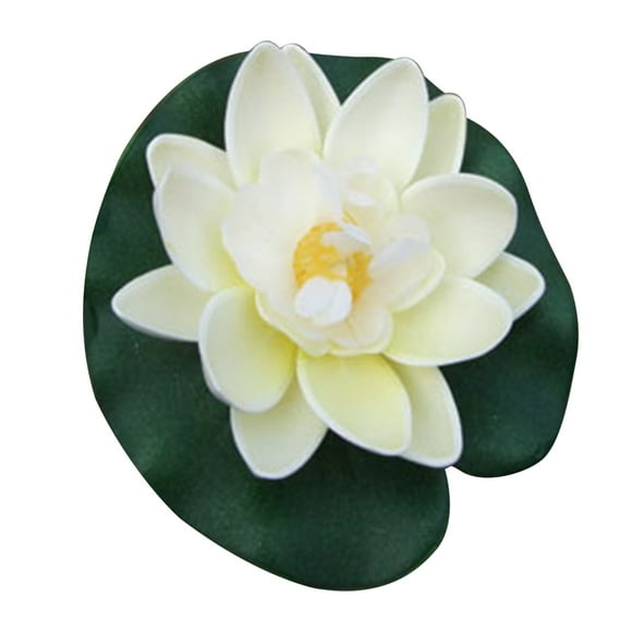 Decoración flotante 7 pulgadas flores de loto flotantes artificiales Estanques de agua Espuma Hoja d Tomshoo Tipo 1