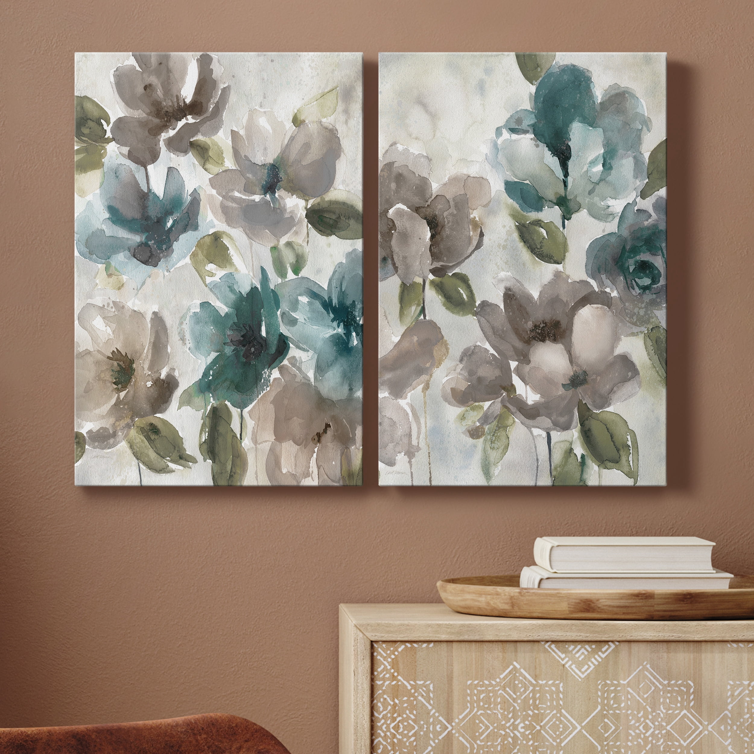 Topaz Garden I Premium Gallery Wrapped Canvas - Ready to Hang - Set of 2 - 40 x 60 Each