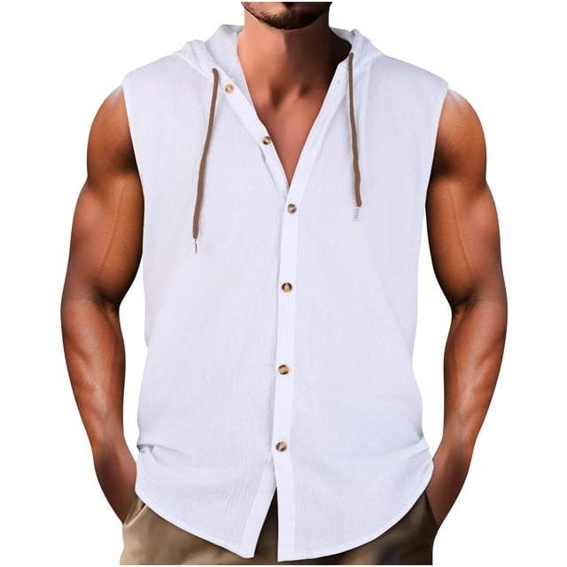 Birdeem Gilet pour Hommes, Décontracté, Couleur Unie, Sans Manches, à Capuche