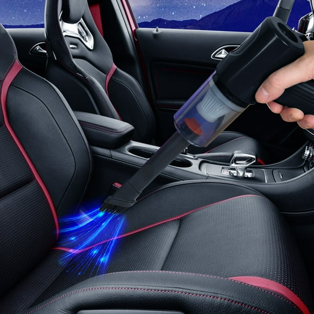 Aspiradora portátil de alta potencia integrada con carga USB para uso doméstico o en coche.