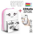thumbnail image 1 of Mini Portable Bluetooth Thermal Printer, Mobile Photo Pocket Printer, Compatible with Android/iOS, 10 Paper Rolls - Pink, 1 of 5