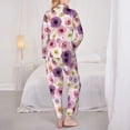 thumbnail image 3 of Pajamas for Women Set - pink purple flowers Comfy Long Sleeve Button Up Pajama Sets for Women 2 Piece, Soft Sleepwear Nightwear Pjs Lounge Sets for Women with Pockets, 3 of 6
