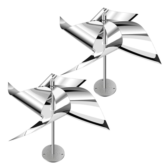 2 Pack Reflective Wind Powered Scare Devices, Upgraded Spinning Reflective Kites for Yard, Garden, Rooftop and Vegetable Gardens, All Birds Such as Woodpeckers and Pigeons Will Leave