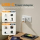 thumbnail image 4 of Adaptador de enchufe de viaje TESSAN de EE. UU. a Europa con 3 puertos USB, 4 of 6