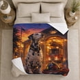 thumbnail image 5 of Firefighter Dalmatian Hero American Flag Night Sky, Dramatic Pet Portrait Pattern, Warm Flannel Blanket for Living Room and Bedroom, Dog Lovers Father's Day Gift, Pet Lover Home Decor, 5 of 9