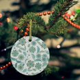 thumbnail image 2 of Vintage Flower Paisley Pattern Christmas Ceramic Ornament 2025,3" Round Xmas Tree Hanging Accessories with Gold Ribbon, 2 of 5