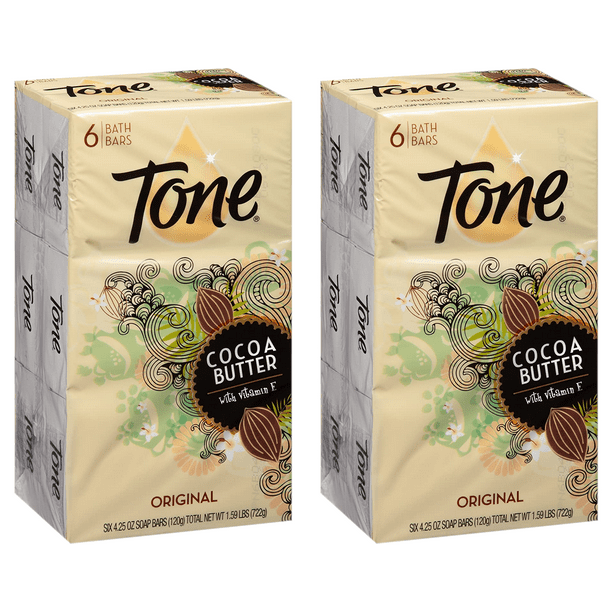 Tone Bath Bar Soap Cocoa Butter Original Scent 425 Ounce 6 Bars