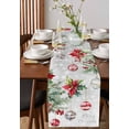 thumbnail image 4 of Gray Christmas Balls Burlap-Cotton Table Runner 72 Inches Long,Red Green Xmas Botanical Snowflake Farmhouse Table Runners,Outdoor Dining Tablecloths Decor for Baby Shower Party Wedding 16x72, 4 of 9