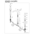 thumbnail image 3 of Kingston Brass KS4302PX Metropolitan Two-Handle Deck Mount Roman Tub Faucet, Polished Brass, 3 of 4