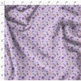 thumbnail image 4 of Soimoi Purple Modal Satin Fabric Feather & Floral Print Sewing Fabric Yard 42 Inch Wide, 4 of 5
