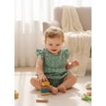 thumbnail image 4 of Happy Town Baby Girl Summer Clothes Infant Sleeveless Cotton Romper with Soft Bib Toddler Ruffled Jumpsuit Bodysuit, 4 of 9