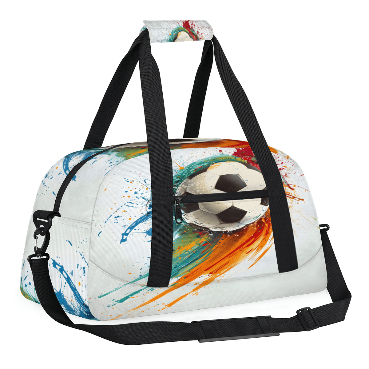 Herdesigns Soccer Sports Duffle Bag for Women & Men, Ball Sports Gym Bag Dance Bag Overnight Bag Carry On Weekender Travel Bag