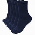 thumbnail image 2 of Ccpelsie Womens Comfort Socks Solid Color Cotton Breathable Soft Crew Socks Everyday(A01-Navy,One Size), 2 of 2