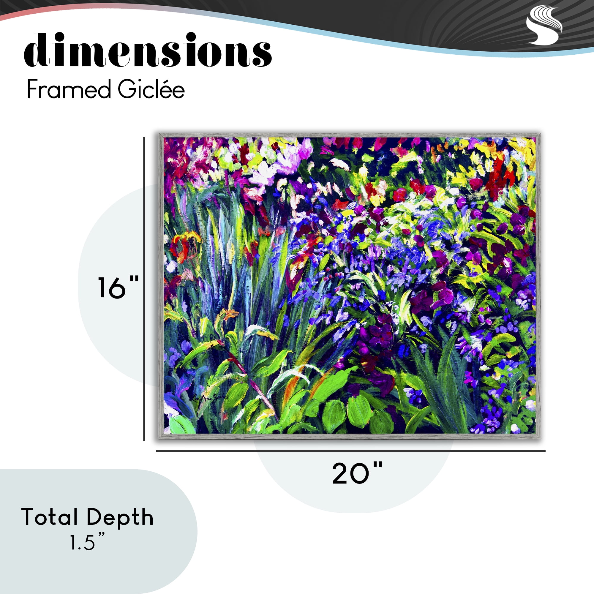 Stupell Industries Vibrant Confetti Garden Gray Framed Giclee Art, design by Lee Ann Zirbes