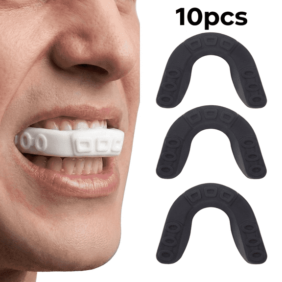 ROSEXIXI 10Pcs mouth guard sports Black white silicone material for Sports protection