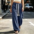 thumbnail image 7 of MYAOYINo Boundaries Womens High Waist Parachute Pants Drawstring Baggy Cargo Trousers, 7 of 7
