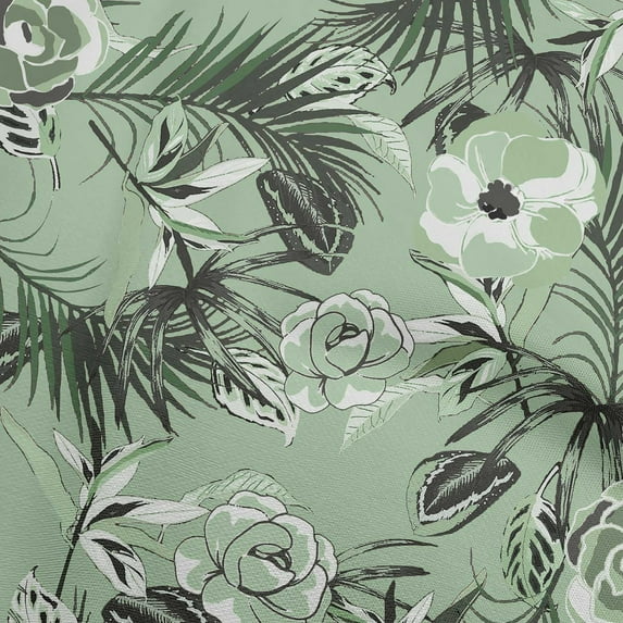oneOone Cotton Poplin Light Green Fabric Florals Dress Material Fabric Print Fabric By The Yard 56 Inch Wide