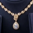 thumbnail image 4 of Dubai Gold Plated Water Drop Tennis CZ Wedding Necklace Earrings Jewellery Set, 4 of 7