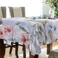 thumbnail image 3 of GZHJMY Bird Flowers Square Tablecloth, Waterproof Stain Wrinkle Resistant Washable Polyester Table Cover for Picnic Dinner Holiday Kitchen Party Decor, 60 x 60 in Home Decor, 3 of 7