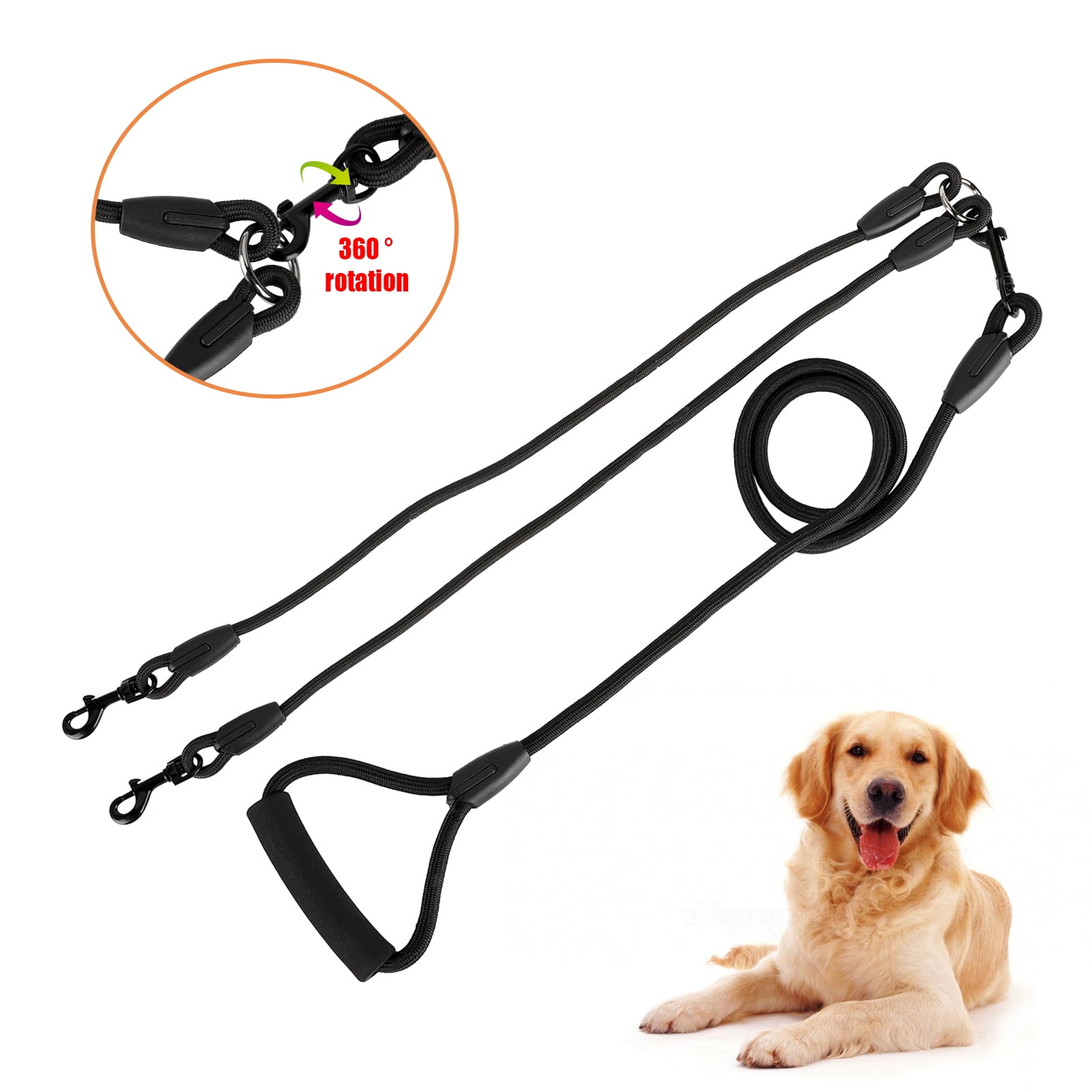 split leash for two dogs