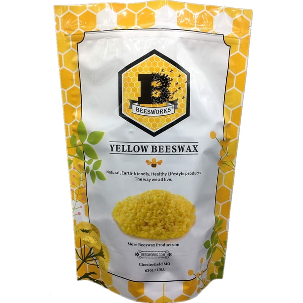 Perlas de cera de abeja BEESWORKS amarilla grado cosmético 0,9 kg