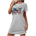 thumbnail image 2 of Camisón corto de talla grande para mujer, camisón de manga corta con estampado de pecho a la moda, camisón para mujer, 2 of 7