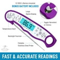 thumbnail image 2 of Zulay Kitchen Instant Read Food Thermometer Waterproof Digital Meat Thermometer w/ Backlight Purple, 2 of 7