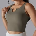thumbnail image 5 of Women's Crop Tops Yoga Workout Sport Sleeveless Tops Quick Dry Slim Shaping Back Fitness Stretchy Tank Tops with Bra Dark Gray,S, 5 of 6