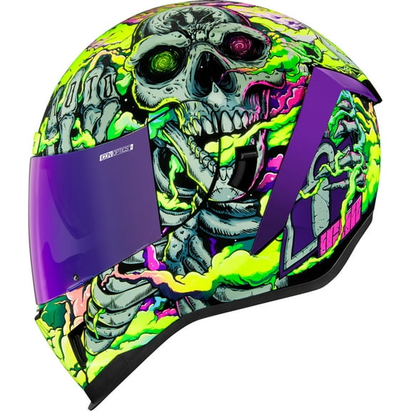 Icon Airform Hippie Dippy Motorcycle Helmet Green/Purple XS