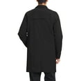 thumbnail image 3 of INSPIRE CHIC Men's Trench Coat Single Breasted Button Down Jacket Long Overcoat 2XL Black, 3 of 7