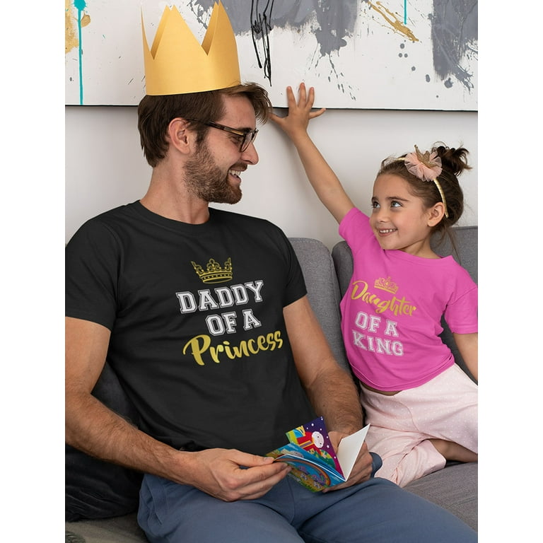 Father Daughter Matching Set Daddy and Me Outfit Dad Toddler Girl T Shirts Daddy Black Small Daughter Wow pink 3T