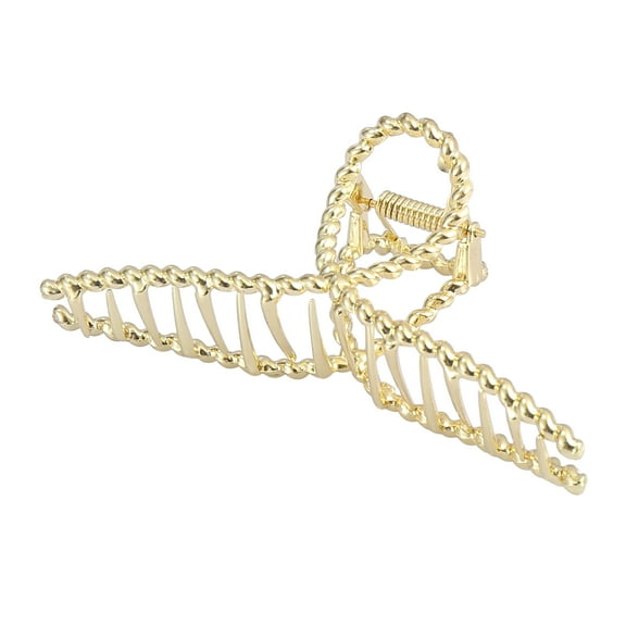 Unique Bargains 4.5 Inch Large Metal Hair Claw Clips Spiral Line Style for Women Beauty