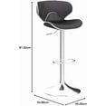 thumbnail image 2 of Velvet Upholstered Adjustable Swivel Barstool, Set of 2, 2 of 10