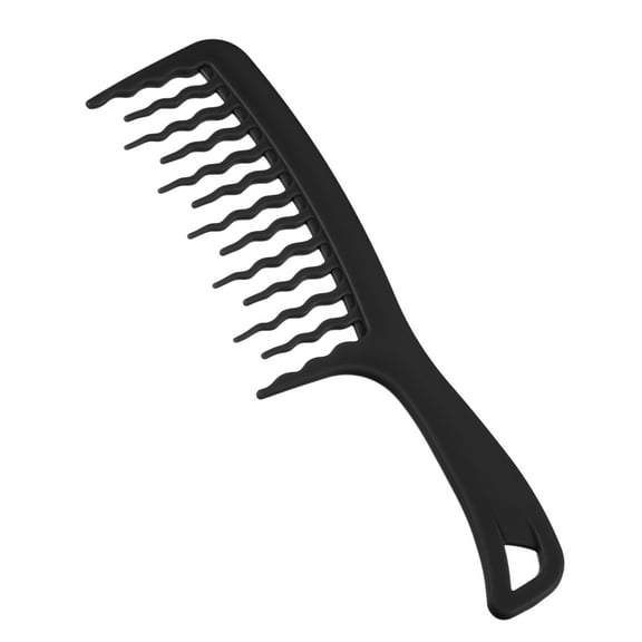 Vocoste 1 Pc Women Comfortable Wide Tooth Comb for Curly Thick Wavy Dry Wet Hair Black