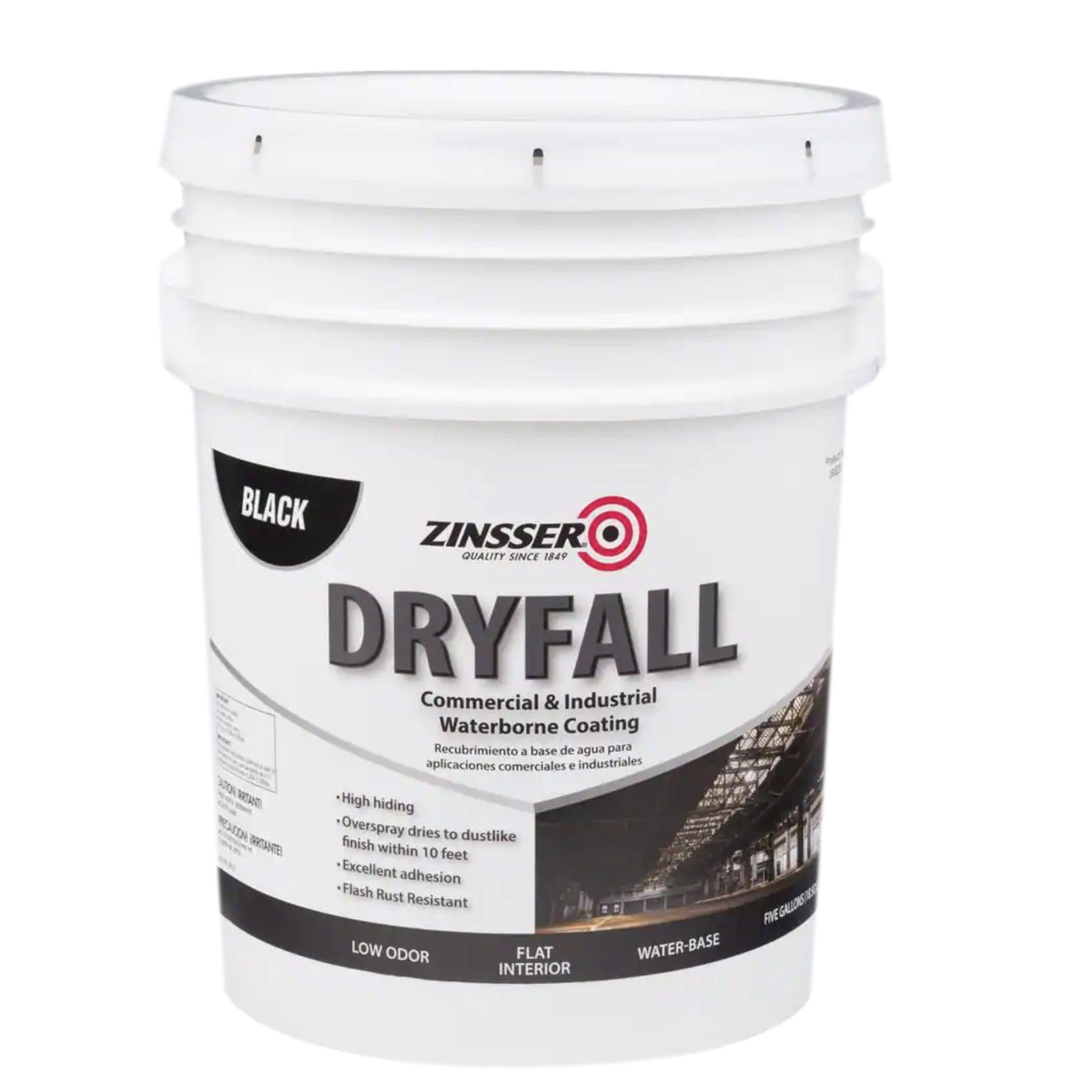 Black, Zinsser Flat Dryfall Commercial and Industrial Waterborne Coating- 5 Gallon, 1 Pack