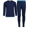 Beverly Hills Polo Club Boys 2-Piece Performance Thermal Underwear Set, Navy/Turquoise, Size Medium (8/10)