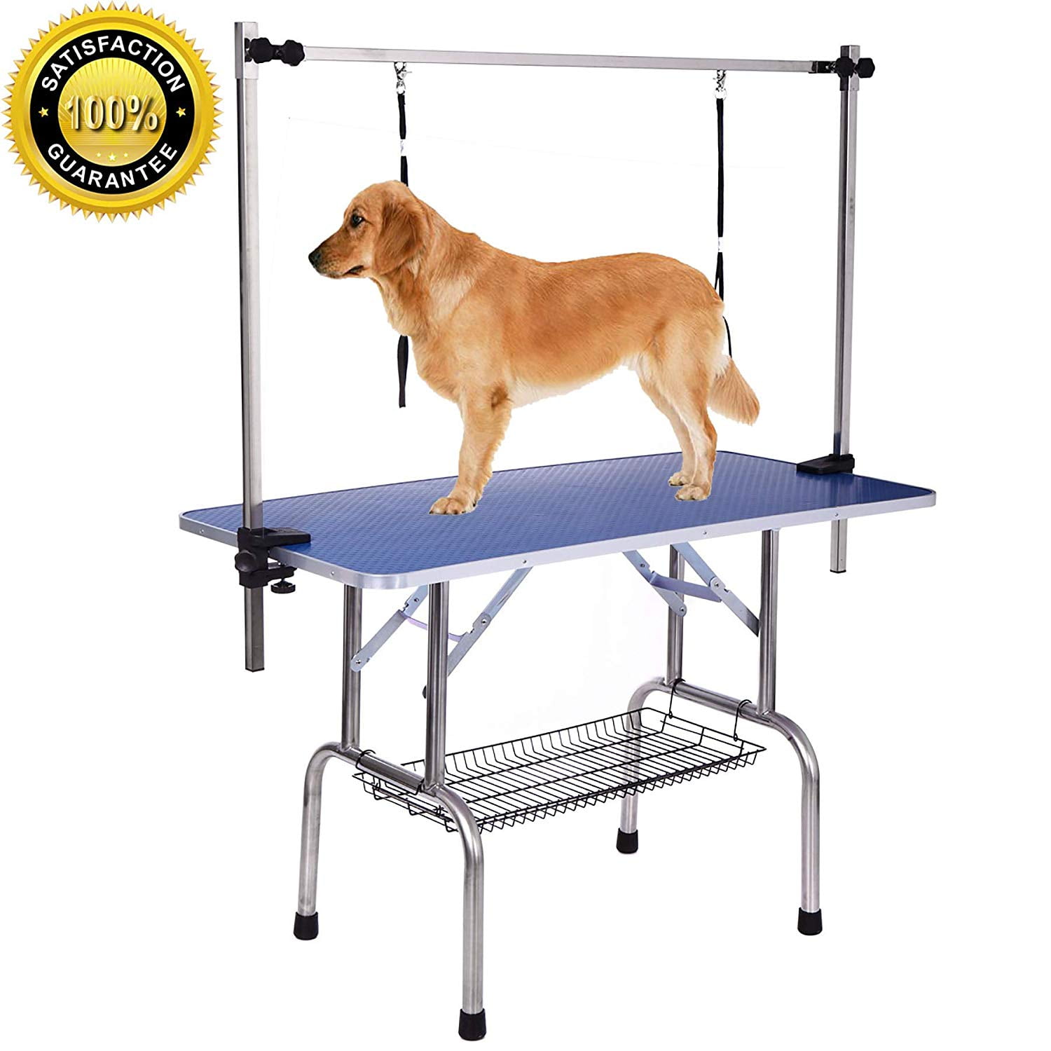 Vivifying Pet Grooming Table, Portable Dog Grooming Table with Arm