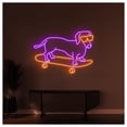thumbnail image 2 of Letrero De Neón Con Un Perro En Monopatín, Ideal Para Decorar La Habitación Los Niños Brillo Ajustable 50cm, 2 of 3