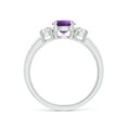 thumbnail image 2 of ANGARA Natural 0.8 Ct. Amethyst with Diamond Classic Engagement Ring in Sterling Silver for Women (Ring Size: 3), 2 of 9