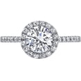 thumbnail image 3 of PEORA 14K White Gold Halo Engagement Ring and Wedding Band Bridal Set for Women, 1 Carat Round Shape, F-G Color, VVS Clarity, Size 4.5, 3 of 3