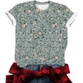 thumbnail image 6 of Jsaierl Womens Summer Short Sleeve Shirts Floral Printed Plus Size Round Neck Tee Blouses Casual Loose Comfy Dressy Tunic Tops, 6 of 6