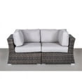 thumbnail image 4 of Living Source International Outdoor Wicker Loveseat w/ Cushions in Espresso/Gray, 4 of 4