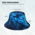 thumbnail image 4 of Daiia Blue Fire Wolf Pattern Bucket Hat - Trendy Cotton Sun Hat for Beach, Golf, Fishing - Fun Outdoor Vacation Boonie for Men and Women, 4 of 9