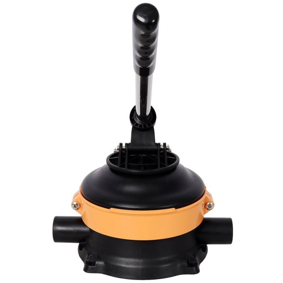 Hand Water Pump with Stainless Steel Lever for Garden Irrigation, Portable Manual Water Transfer Pump for Ponds, Cisterns, and Shallow Wells, Black+Orange Plastic 16.5x10x6 Inches