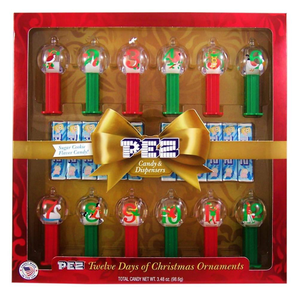 PEZ Twelve Days Of Christmas Ornaments Candy & Dispensers Sugar Cookie Flavor 