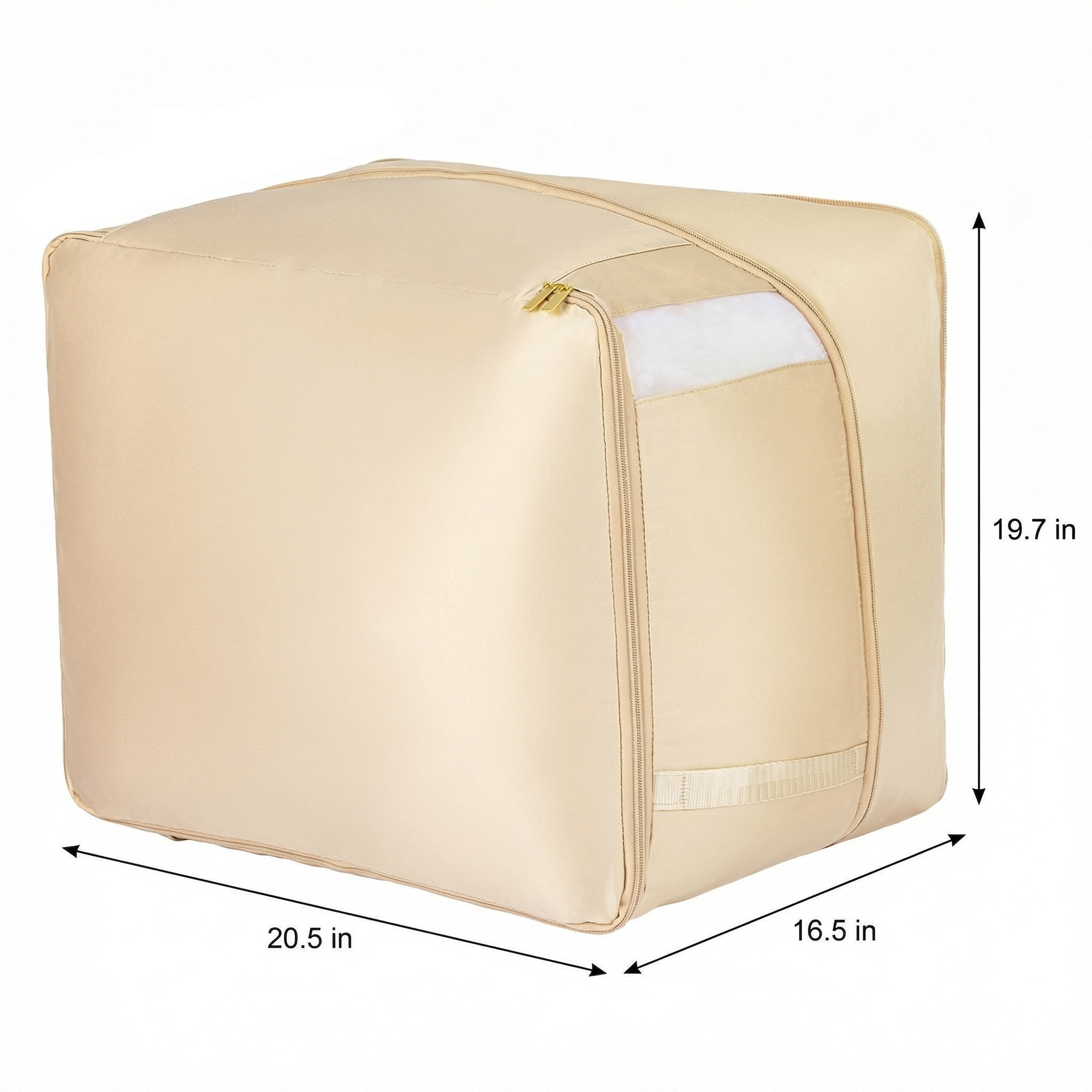 Unique Bargains Storage Bag for Organizing Closet with Handles Apricot 20.5"x16.5"x19.7"