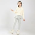 thumbnail image 6 of GYRATEDREAM Kid Girls Footless Leggings with Ruffle Tutu Skirt Fleece Lined Warm Thick Pantskirt Pants Tights 3-11 Years, 6 of 11