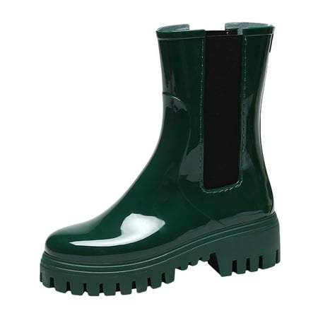 

Eudgs Women s Fashion Rain Shoes Women s Elastic Mouth Thick Sole Wear Water Shoes Non Kitchen Rubber Shoes Outdoor Car Wash Shoes Speedy Boots for Women All Purpose Boots for Women Upland Boots