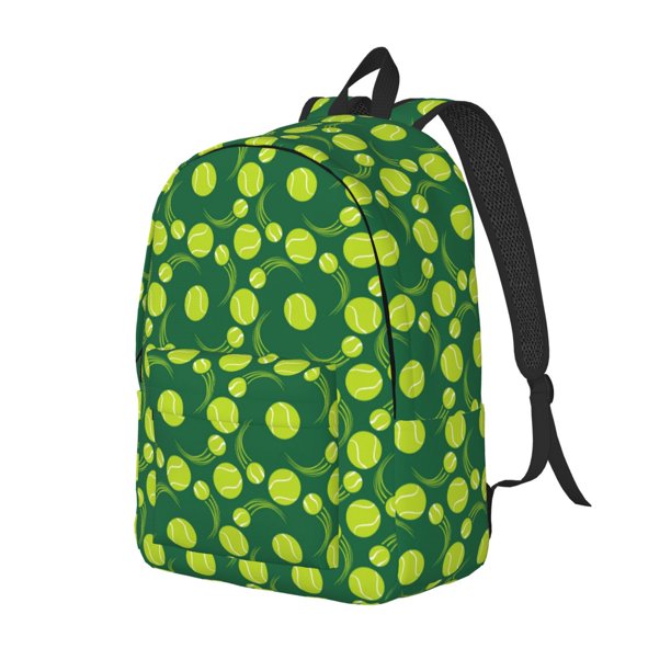 Balery Tennis Balls Mochila Clásica Impresa Básica para Viaje, Mochila Escolar Resistente al Agua, Mochila de Lona con Correas Ajustables-Small